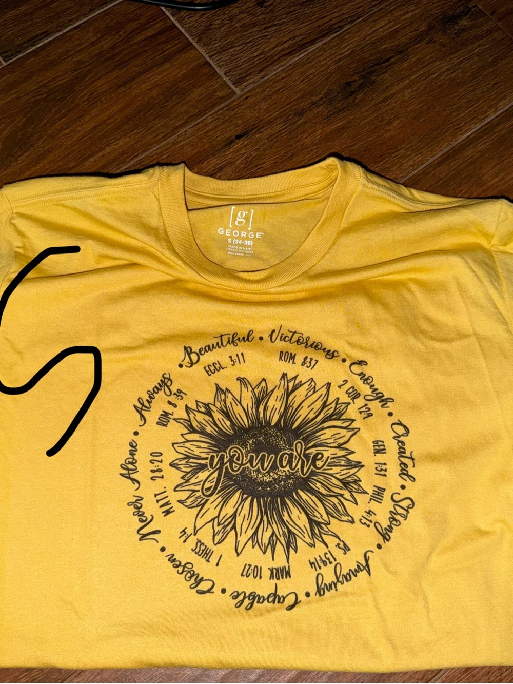 George Yellow Sunflower Graphic Tee with 'You Are' Script